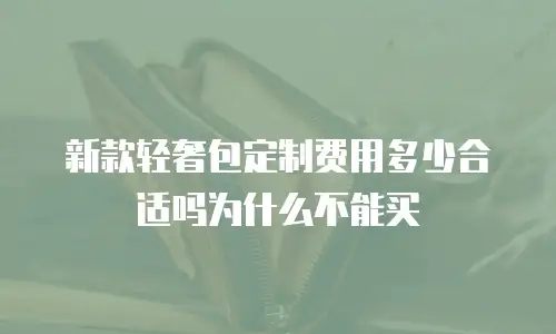 新款轻奢包定制费用多少合适吗为什么不能买