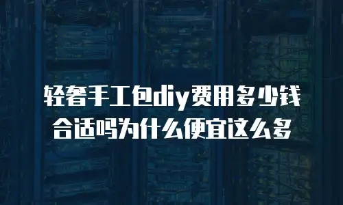 轻奢手工包diy费用多少钱合适吗为什么便宜这么多