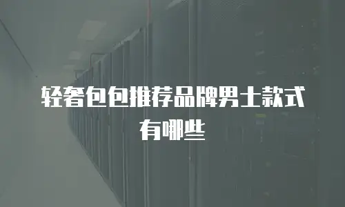轻奢包包推荐品牌男士款式有哪些