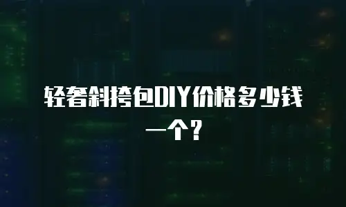 轻奢斜挎包DIY价格多少钱一个？