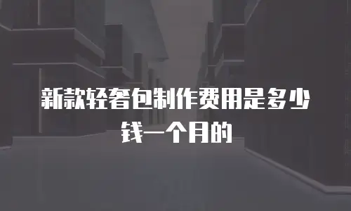 新款轻奢包制作费用是多少钱一个月的