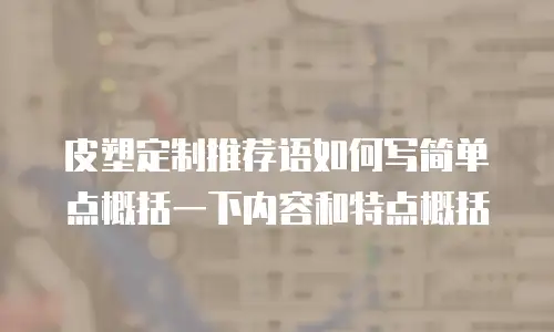 皮塑定制推荐语如何写简单点概括一下内容和特点概括