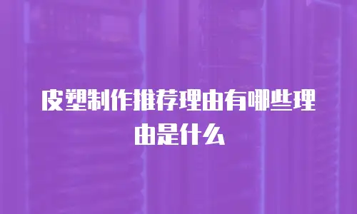 皮塑制作推荐理由有哪些理由是什么