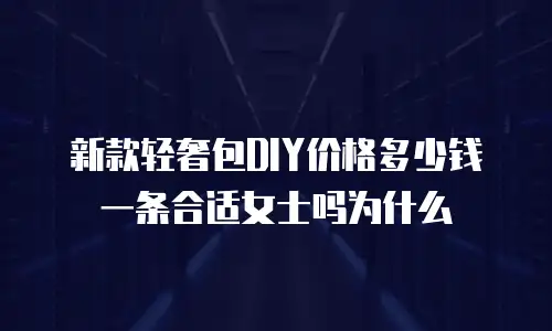 新款轻奢包DIY价格多少钱一条合适女士吗为什么