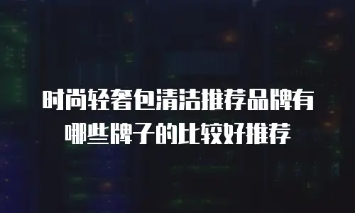 时尚轻奢包清洁推荐品牌有哪些牌子的比较好推荐