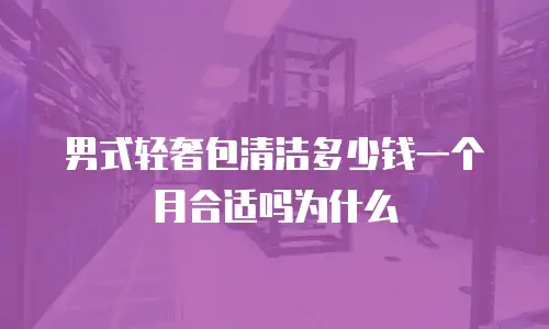 男式轻奢包清洁多少钱一个月合适吗为什么