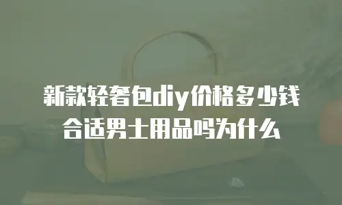 新款轻奢包diy价格多少钱合适男士用品吗为什么