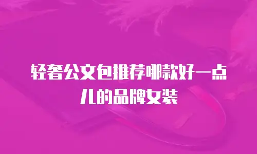 轻奢公文包推荐哪款好一点儿的品牌女装