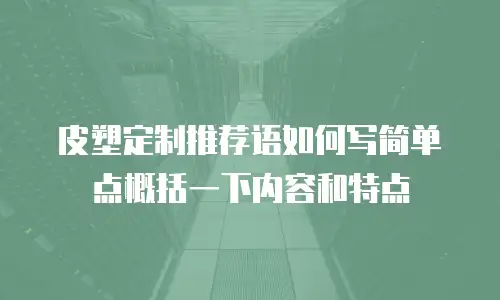 皮塑定制推荐语如何写简单点概括一下内容和特点