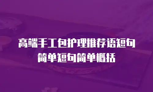 高端手工包护理推荐语短句简单短句简单概括
