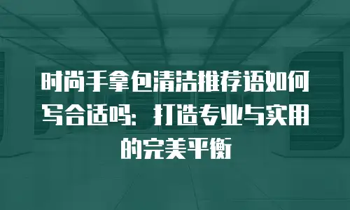 时尚手拿包清洁推荐语如何写合适吗：打造专业与实用的完美平衡