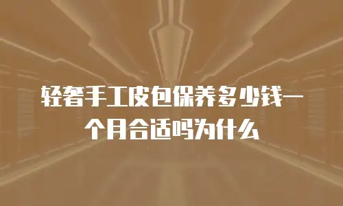 轻奢手工皮包保养多少钱一个月合适吗为什么