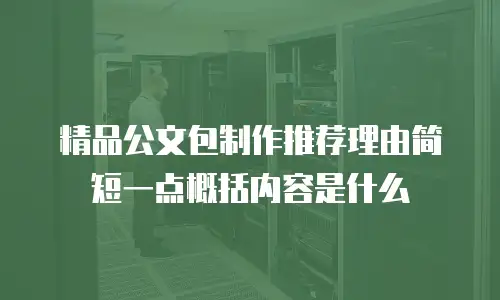 精品公文包制作推荐理由简短一点概括内容是什么