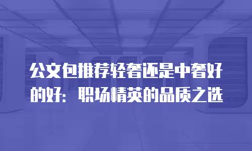 公文包推荐轻奢还是中奢好的好：职场精英的品质之选