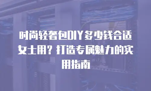 时尚轻奢包DIY多少钱合适女士用？打造专属魅力的实用指南