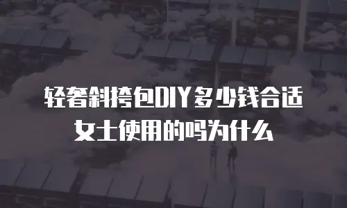 轻奢斜挎包DIY多少钱合适女士使用的吗为什么