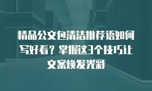 精品公文包清洁推荐语如何写好看？掌握这3个技巧让文案焕发光彩