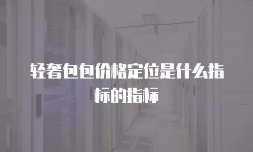 轻奢包包价格定位是什么指标的指标