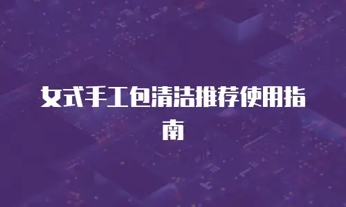 女式手工包清洁推荐使用指南