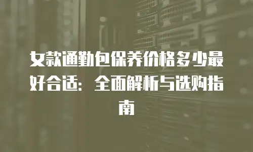 女款通勤包保养价格多少最好合适：全面解析与选购指南