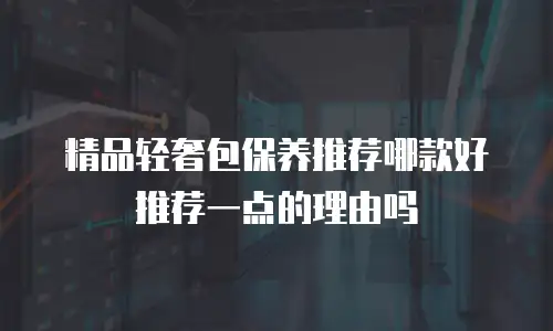 精品轻奢包保养推荐哪款好推荐一点的理由吗