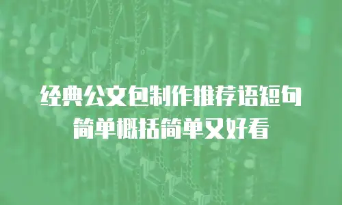经典公文包制作推荐语短句简单概括简单又好看