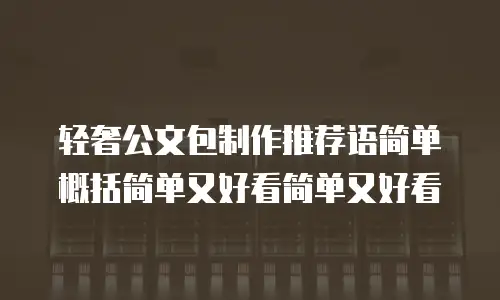 轻奢公文包制作推荐语简单概括简单又好看简单又好看