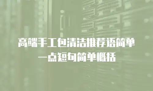 高端手工包清洁推荐语简单一点短句简单概括