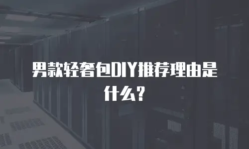 男款轻奢包DIY推荐理由是什么？