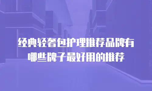 经典轻奢包护理推荐品牌有哪些牌子最好用的推荐