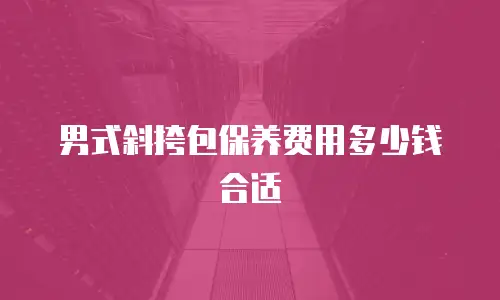 男式斜挎包保养费用多少钱合适