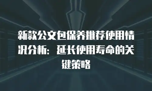 新款公文包保养推荐使用情况分析：延长使用寿命的关键策略