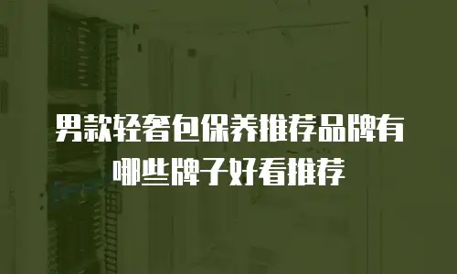 男款轻奢包保养推荐品牌有哪些牌子好看推荐