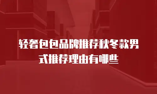 轻奢包包品牌推荐秋冬款男式推荐理由有哪些