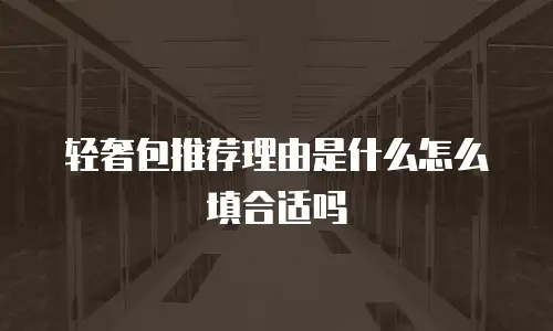 轻奢包推荐理由是什么怎么填合适吗