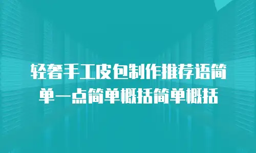 轻奢手工皮包制作推荐语简单一点简单概括简单概括