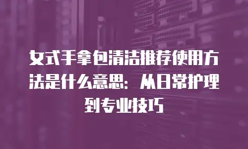 女式手拿包清洁推荐使用方法是什么意思：从日常护理到专业技巧