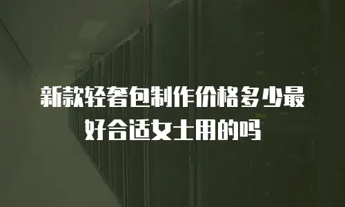 新款轻奢包制作价格多少最好合适女士用的吗