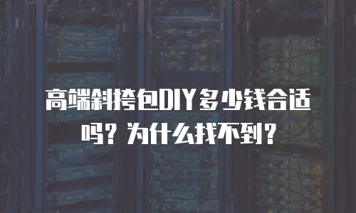 高端斜挎包DIY多少钱合适吗？为什么找不到？