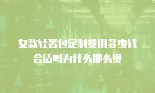 女款轻奢包定制费用多少钱合适吗为什么那么贵