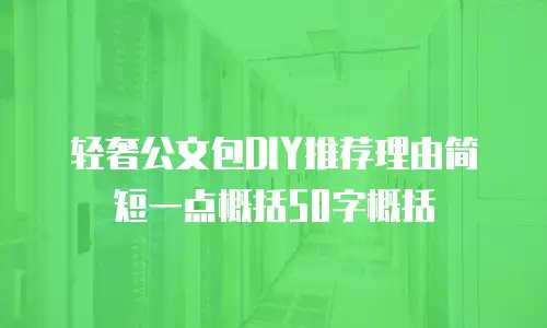 轻奢公文包DIY推荐理由简短一点概括50字概括