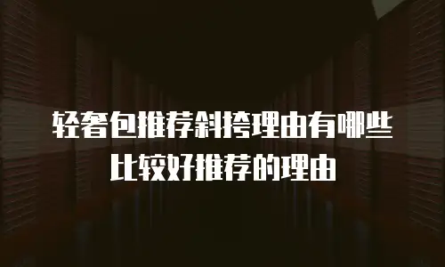 轻奢包推荐斜挎理由有哪些比较好推荐的理由