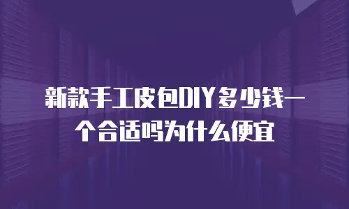 新款手工皮包DIY多少钱一个合适吗为什么便宜