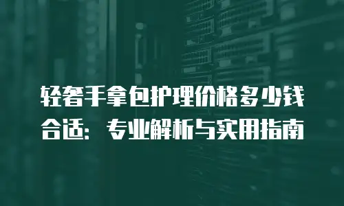 轻奢手拿包护理价格多少钱合适：专业解析与实用指南