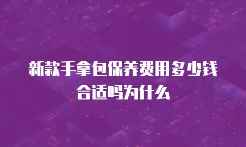 新款手拿包保养费用多少钱合适吗为什么