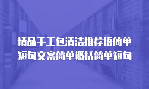 精品手工包清洁推荐语简单短句文案简单概括简单短句