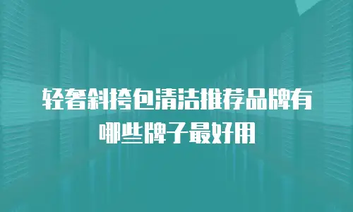 轻奢斜挎包清洁推荐品牌有哪些牌子最好用