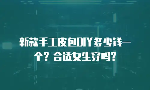 新款手工皮包DIY多少钱一个？合适女生穿吗？