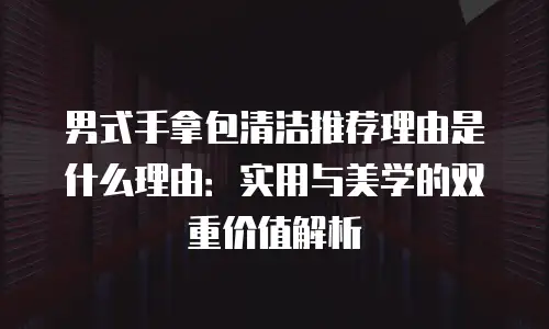 男式手拿包清洁推荐理由是什么理由：实用与美学的双重价值解析