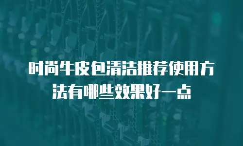 时尚牛皮包清洁推荐使用方法有哪些效果好一点